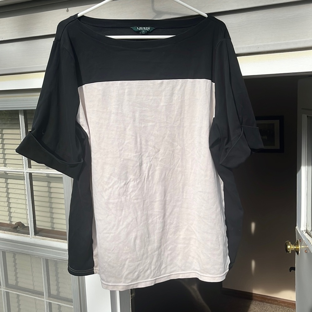 Color Block elbow Sleeve tshirt